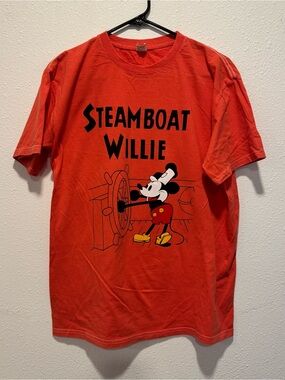 Disney "Steamboat Willie" Mickey Mouse Shirt Vintage Style Graphic Tee